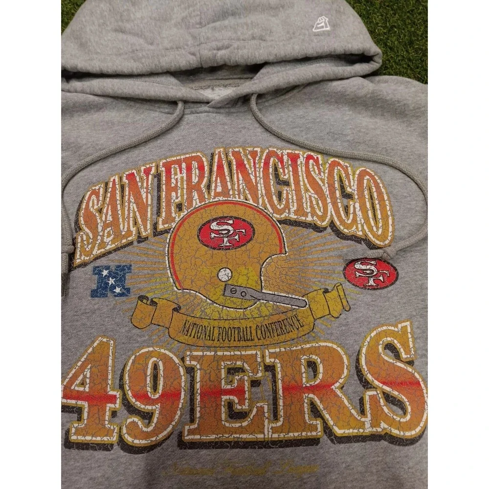 New Era San Francisco 49ers Football Hoodie Men's Large Heather‎ Gray Pullover - Picture 5 of 7